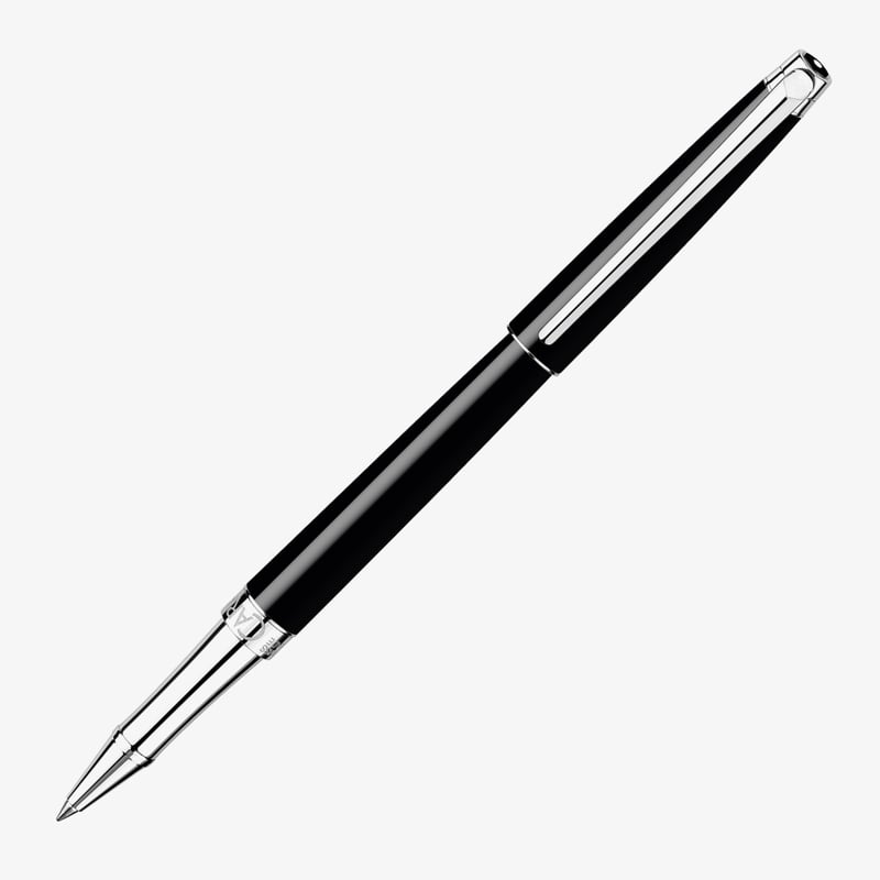 Caran d'Ache Caran d'Ache Léman Slim Rollerball Pen - Ebony Black Lacquer Rhodium Trim