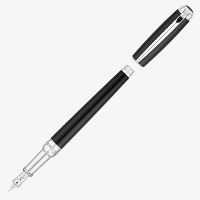 S.T. Dupont Line-D Medium Fountain Pen - Black & Palladium
