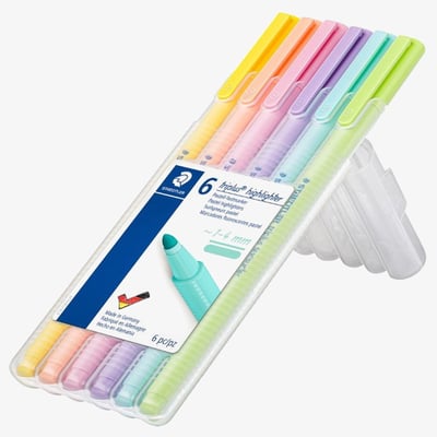 Staedtler Staedtler Triplus Textsurfer Highlighter - Assorted Pastel Colours (Wallet of 6)