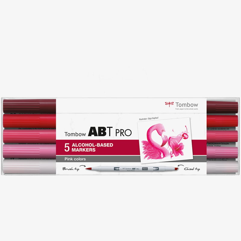 Tombow Tombow ABT PRO Markers - Pink Colours (Pack of 5)