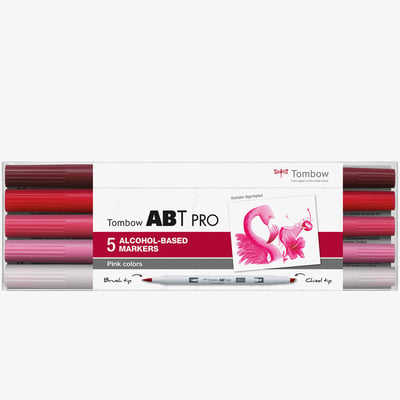 Tombow Tombow ABT PRO Markers - Pink Colours (Pack of 5)