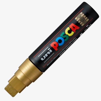 POSCA PC-17K Extra Broad Chisel Tip Marker Pen - Gold