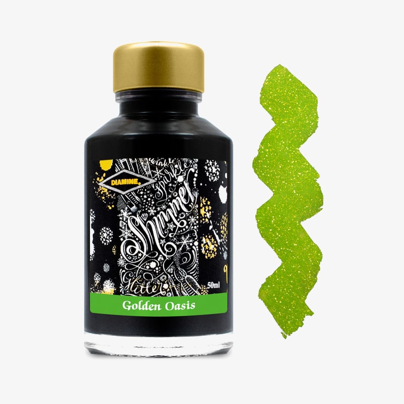 Diamine Inks Diamine Shimmering Ink Bottle 50ml - Golden Oasis