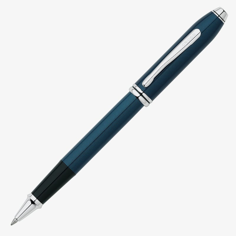 Cross Cross Townsend Rollerball Pen - Quartz Blue Chrome Trim