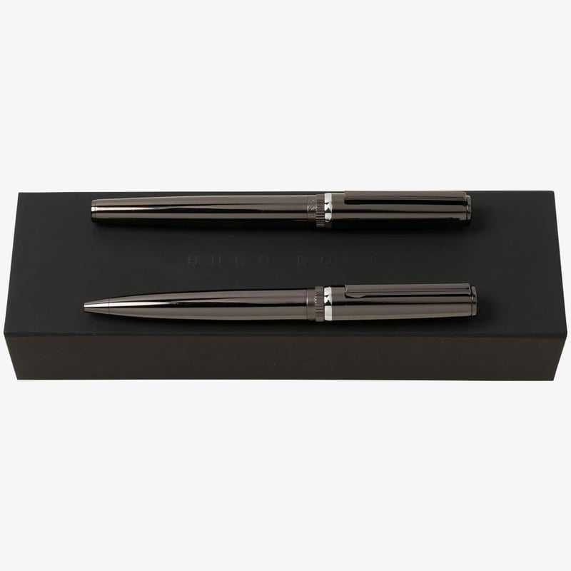 Hugo Boss Hugo Boss Gear Fountain & Ballpoint Pen Set - Gunmetal Chrome Trim