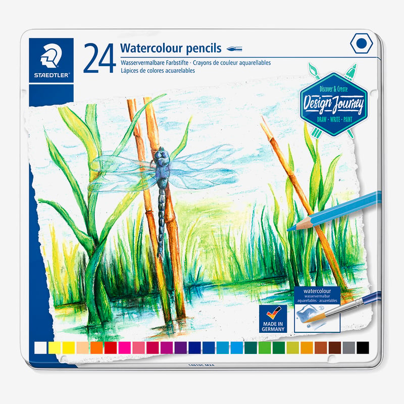 Staedtler Staedtler Design Journey Watercolour Pencils - Assorted Colours (Tin of 24)