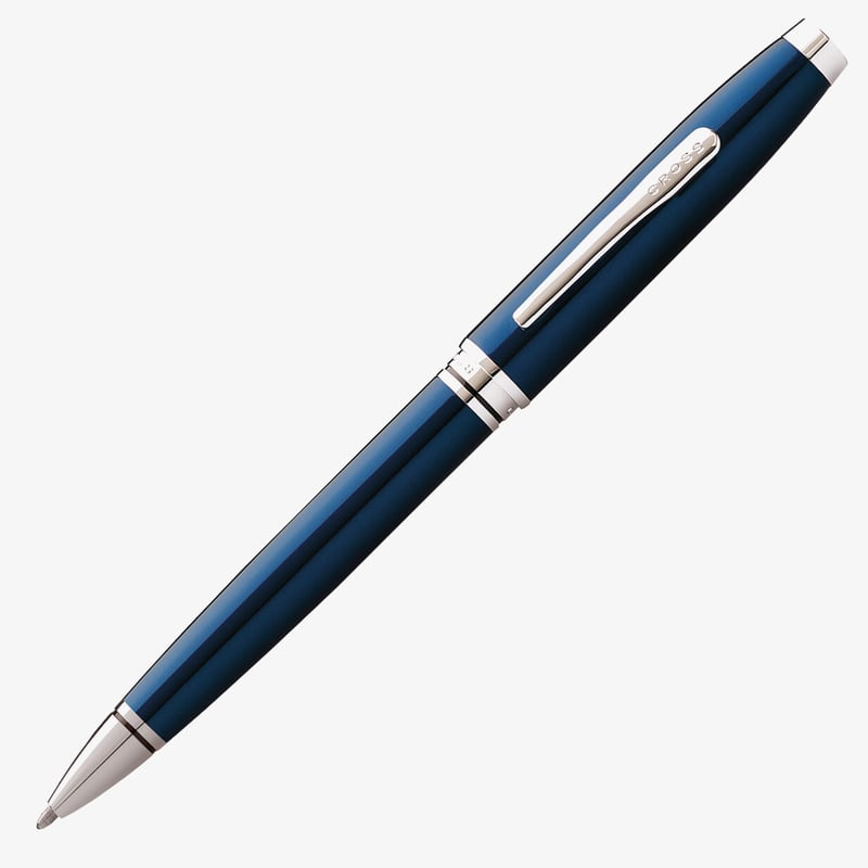 Cross Cross Coventry Ballpoint Pen - Blue Lacquer Chrome Trim