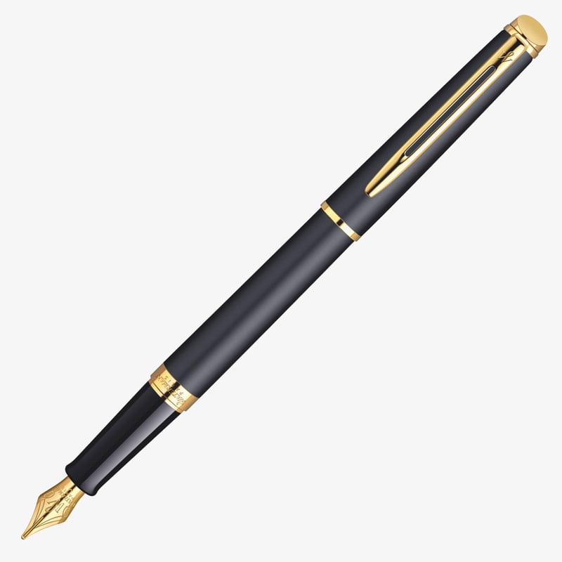 Waterman Waterman Hemisphere Fountain Pen - Matte Black Gold Trim