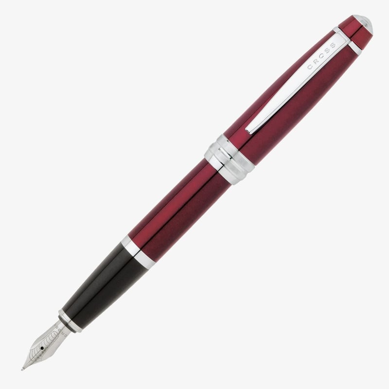 Cross Cross Bailey Fountain Pen - Red Lacquer Chrome Trim