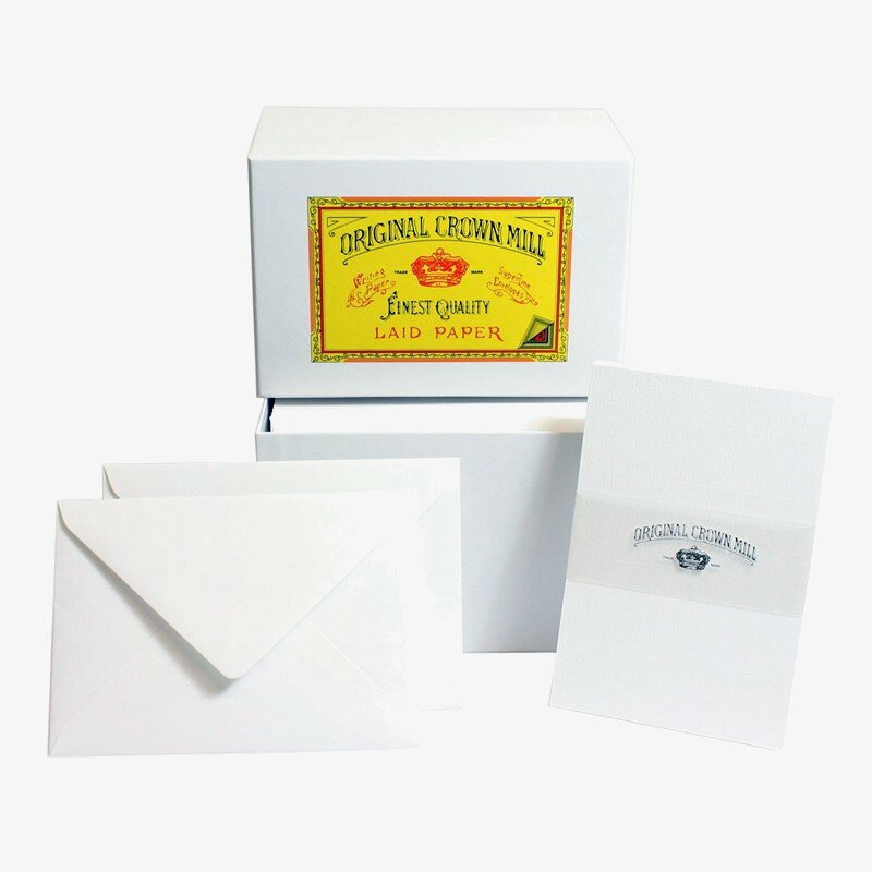 Crown Mill Crown Mill Luxury Box C6 Set of 50 Cards and Envelopes - White