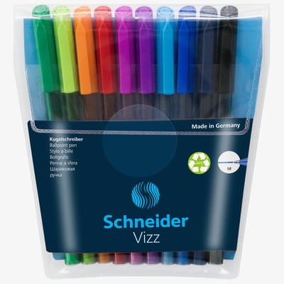 Schneider Schneider Vizz Ballpoint Pens - Medium - Assorted Colours (Packof 10)