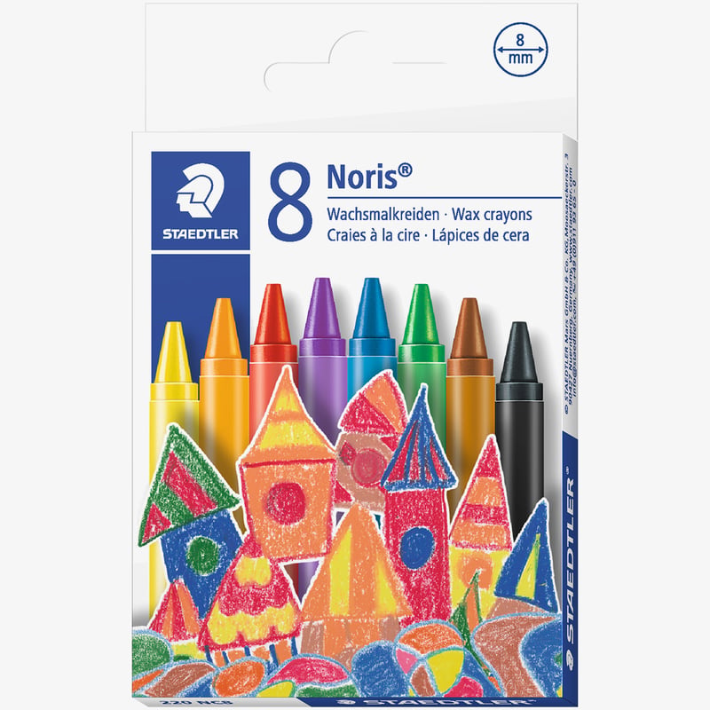 Staedtler Staedtler Noris Club Wax Crayons - Assorted Colours (Pack of 8)