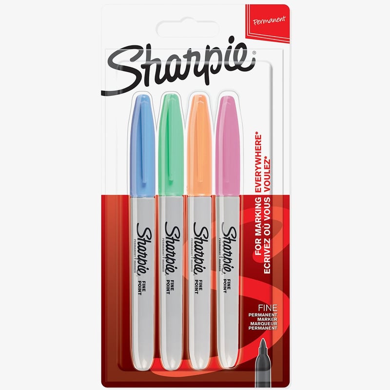 Sharpie Sharpie Fine Marker Pen - Assorted Pastel Colours (Pack of 4)