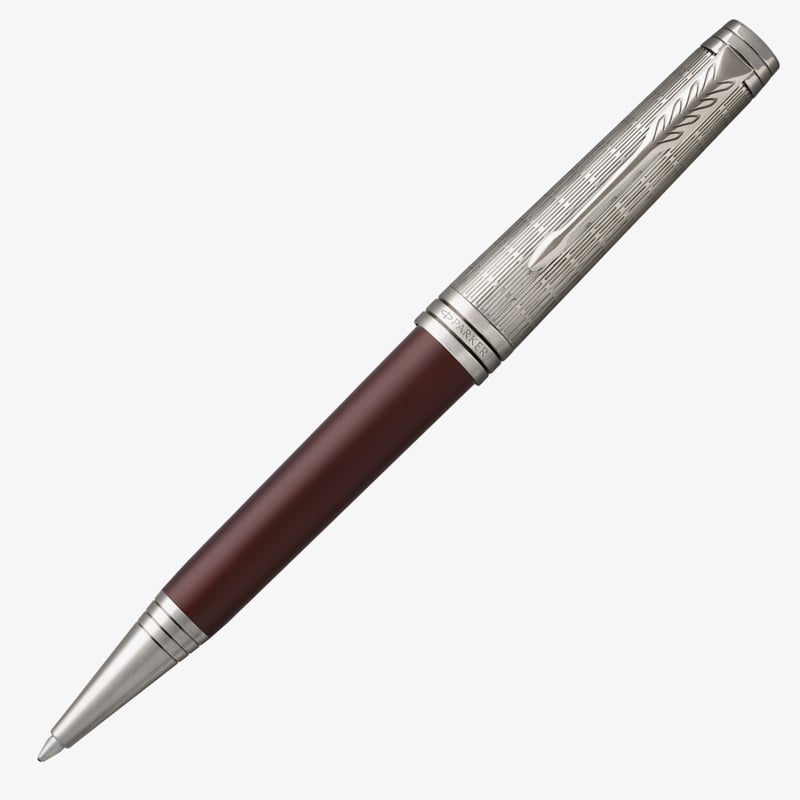 Parker Parker Premier Ballpoint Pen - Crimson Red Ruthenium Trim