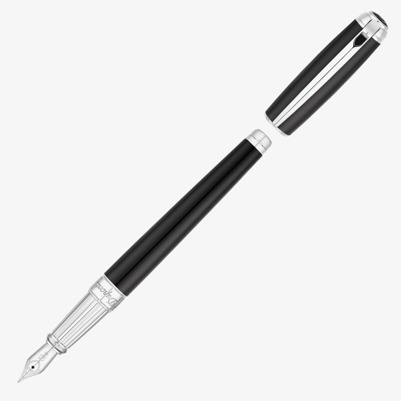 S.T. Dupont S.T. Dupont Line-D Large Fountain Pen - Black & Palladium