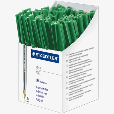 Staedtler Staedtler 430 Stick Ballpoint Pen - Medium - Green - Box of 50