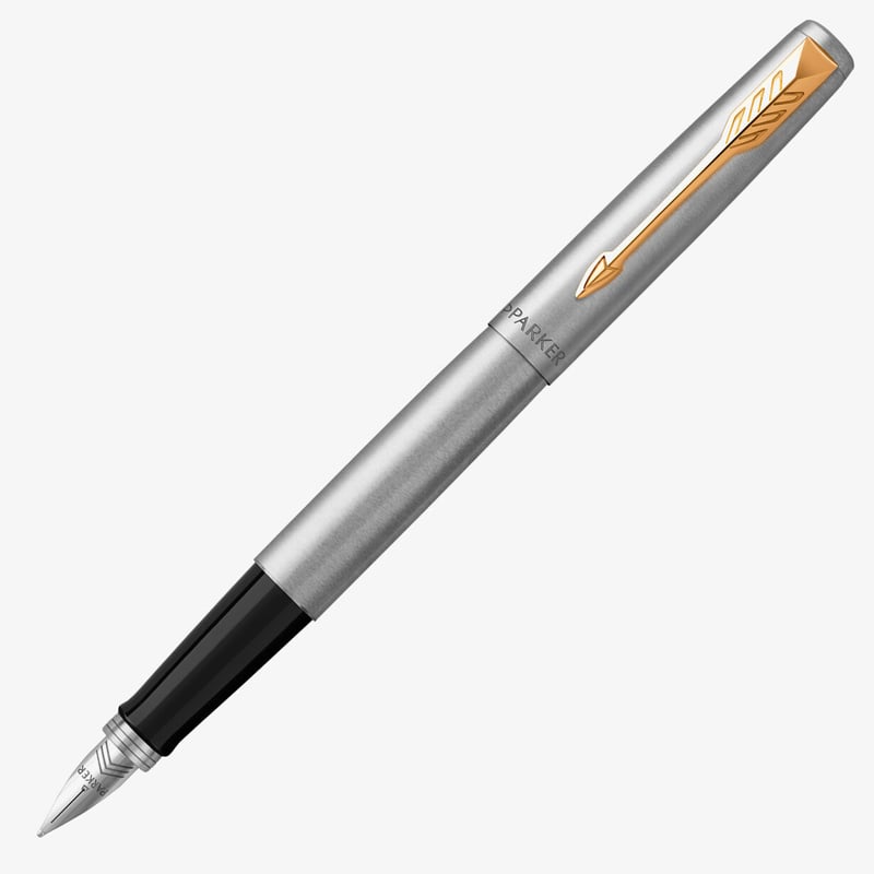 Parker Parker Jotter Fountain Pen - Stainless Steel Gold Trim (Gift Boxed)