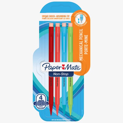Papermate Sharpwriter Mechanical Pencil - 0.7mm - Assorted Neon Colours (Blister of 4)