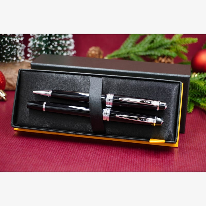 Cross Cross Bailey  Light Ballpoint Pen & Fountain Pen Gift Set - Black Chrome Trim