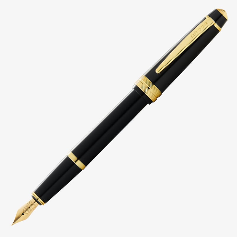 Cross Cross Bailey Light Fountain Pen - Black Resin Gold Plated Trim