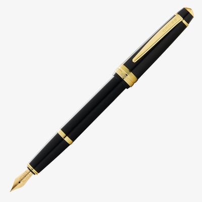 Cross Bailey Light Fountain Pen - Black Resin Gold Plated Trim