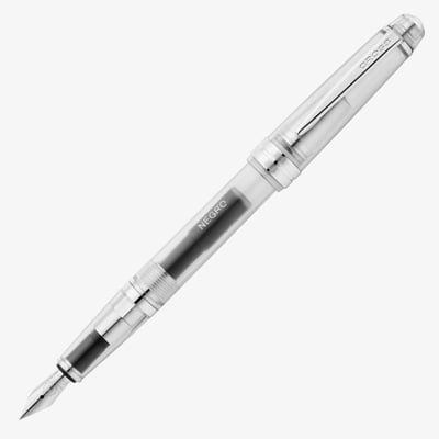 Cross Bailey Light Fountain Pen - Translucent Clear Resin with Bright Chrome Trim (Extra Fine)