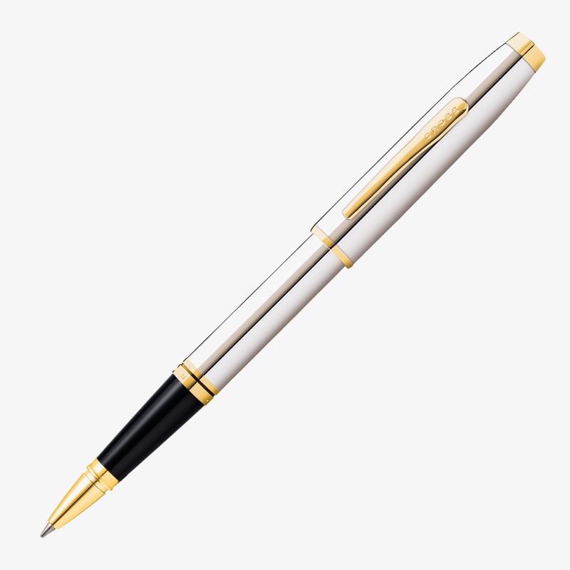 Cross Cross Coventry Rollerball Pen - Polished Chrome Gold Trim