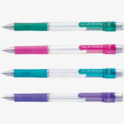 Pentel Pentel e-Sharp Mechanical Pencils - 0.5mm - Assorted Colours (Pack of 4)