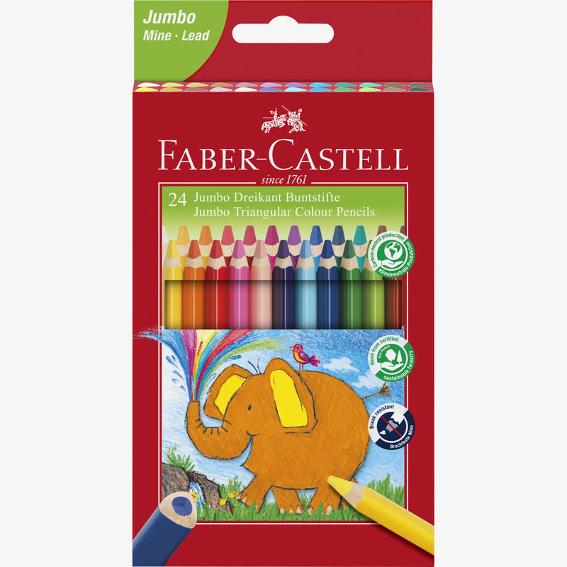 Faber-Castell Faber-Castell Triangular Jumbo 5.4mm Colourpen - Box of 24