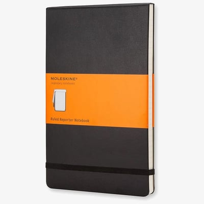 Moleskine Reporter Hardback Pocket Notebook - Ruled - Black