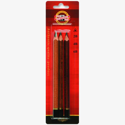 Koh-I-Noor Koh-I-Noor 1833 Jumbo Triangular Graphite Pencils - 2B/4B/6B (Pack of 3)