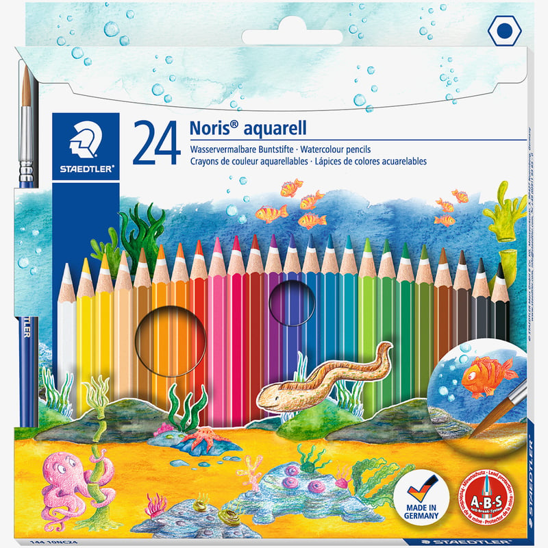 Staedtler Staedtler Noris Club Aquarell Watercolour Pencils with Paint Brush (Pack of 24)