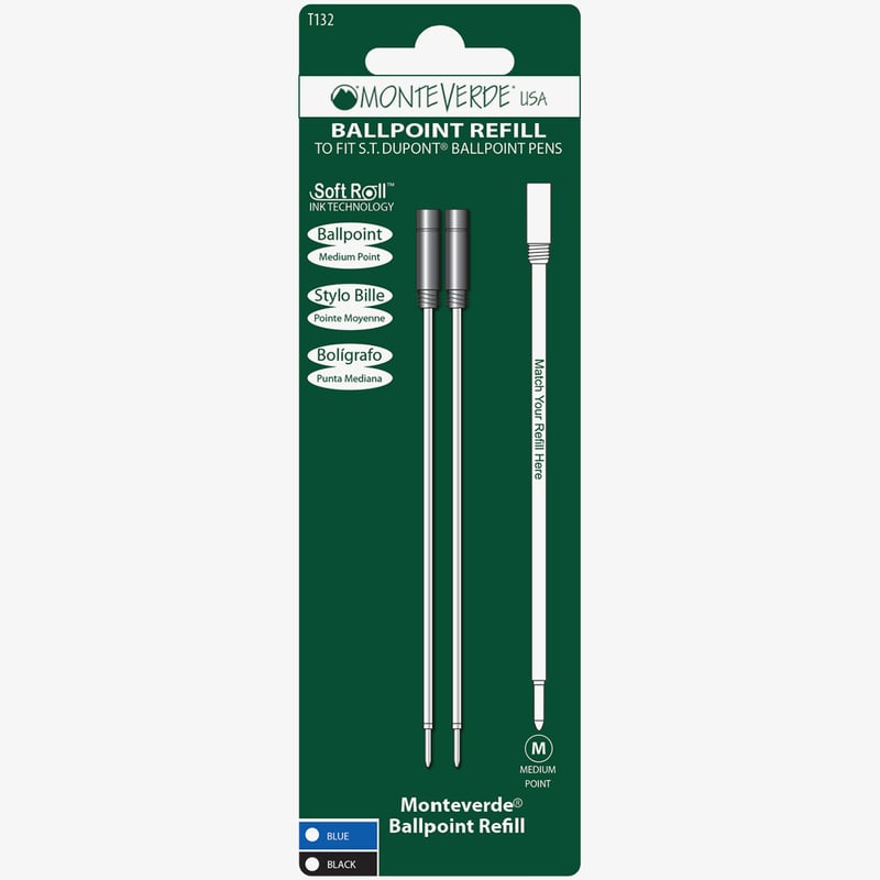 Monteverde Monteverde Soft Ballpoint Refill To Fit Dupont (Blister of 2)
