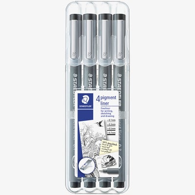 Staedtler Staedtler Pigment Liners - Assorted Tip Sizes (Pack of 4)