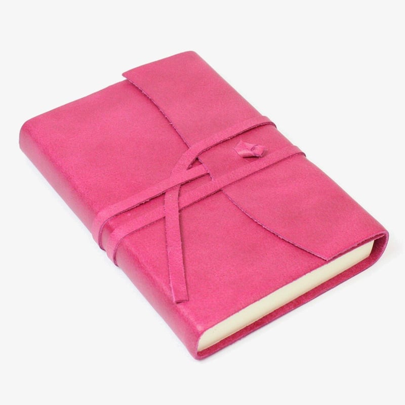 Papuro Papuro Amalfi Leather Journal - Raspberry - Small