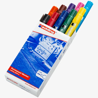 Edding Edding 2200 Permanent Markers - Assorted Colours (Pack of 10)