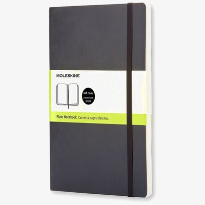 Moleskine Classic Soft Cover Large Notebook - Plain - Black