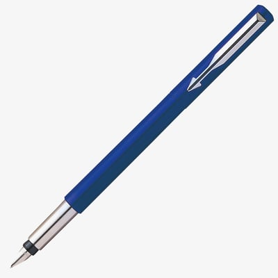 Parker Vector Fountain Pen - Blue Chrome Trim