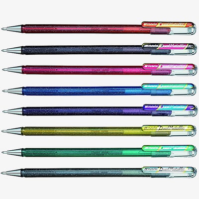Pentel Pentel Hybrid Dual Gel Pens - Assorted Colours (Wallet of 8)