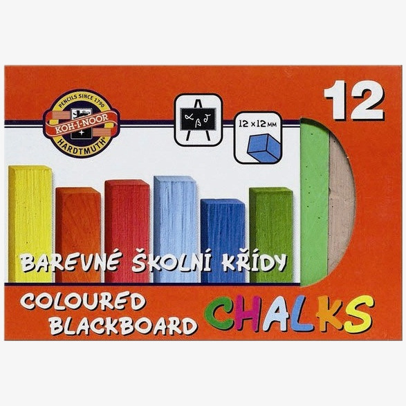 Koh-I-Noor Koh-I-Noor Coloured Blackboard Chalks - Assorted Colours (Pack of 12)