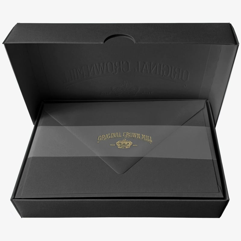 Crown Mill Crown Mill Colours Line - Set of 25 Cards & Envelopes - Noir