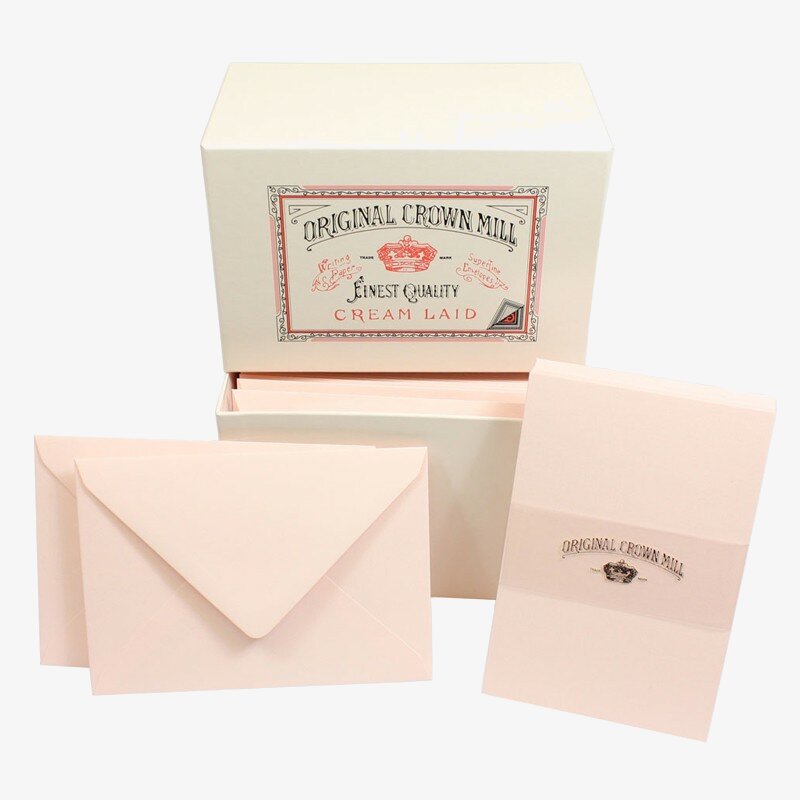 Crown Mill Crown Mill Luxury Box C6 Set of 50 Cards and Envelopes - Pink