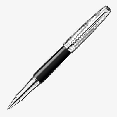 Caran d'Ache Léman Rollerball Pen - Bi-Colour Black Lacquer Rhodium Trim
