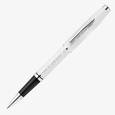Cross Coventry Zodiac Rollerball Pen - Year of the Snake - Pearl White Lacquer Chrome Trim
