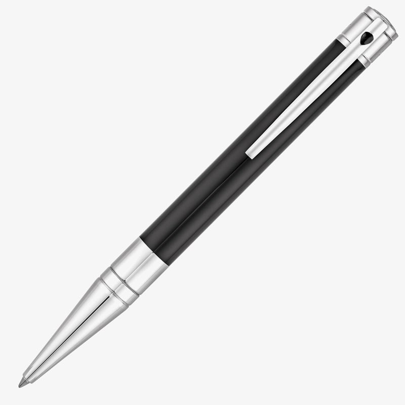 S.T. Dupont S.T. Dupont D-Initial Ballpoint Pen - Black Lacquer Chrome Trim