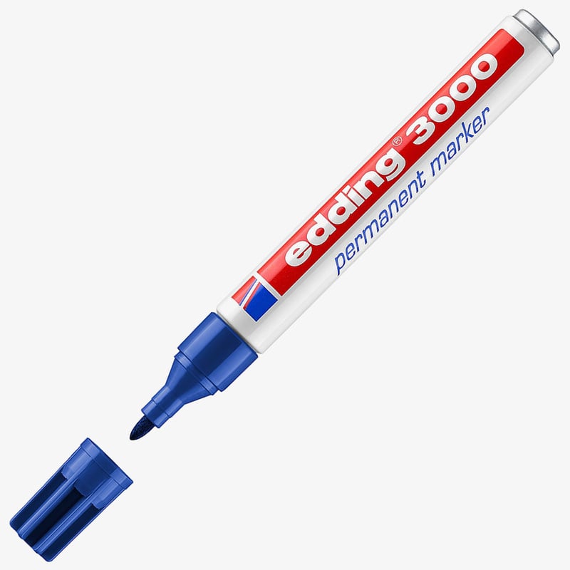 Edding Edding 3000 Permanent Marker - Bullet Tip - Blue