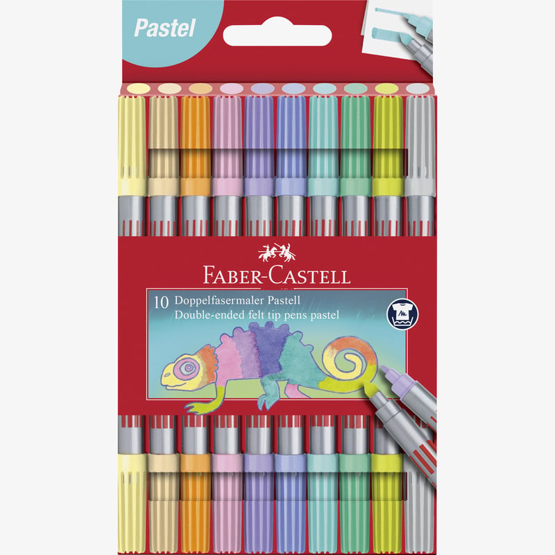 Faber-Castell Faber-Castell Double Fibre-Tip Pen Set - Pastel (Pack of 10)