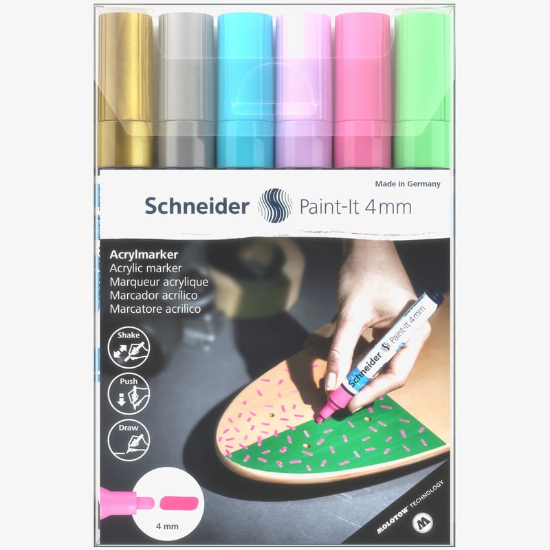 Schneider Schneider Paint-It 320 Acrylic Markers - 4mm - Set 2 (Pack of 6)