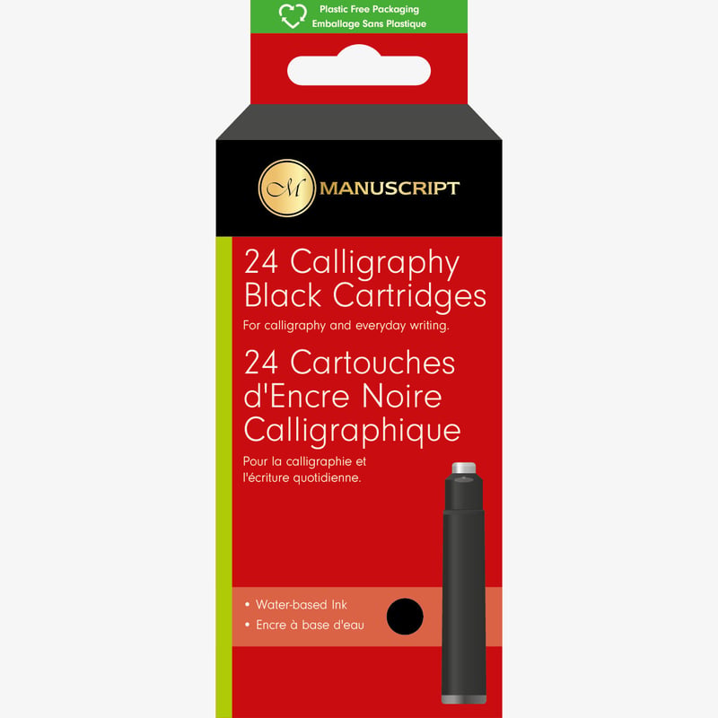 Manuscript Manuscript Ink Cartridges - Calligraphy Black (Pack of 24)