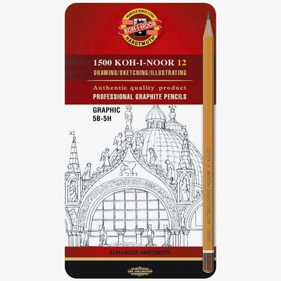 Koh-I-Noor Koh-I-Noor 1502 Graphite Pencils - 5B to 5H (Tin of 12)